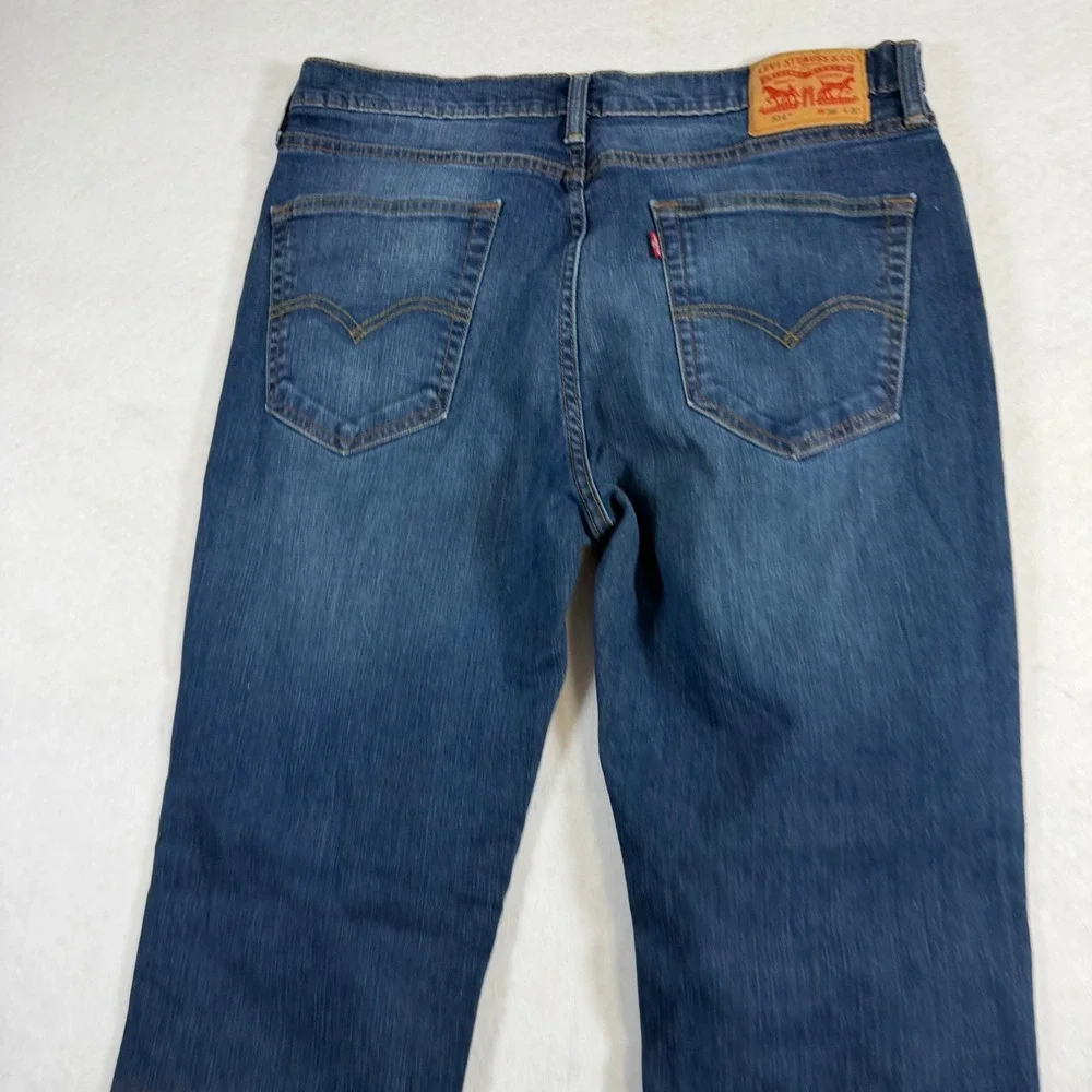 Levis 514 Straight Fit Mens Jeans W36 L30 Medium Wash Blue Denim Pants